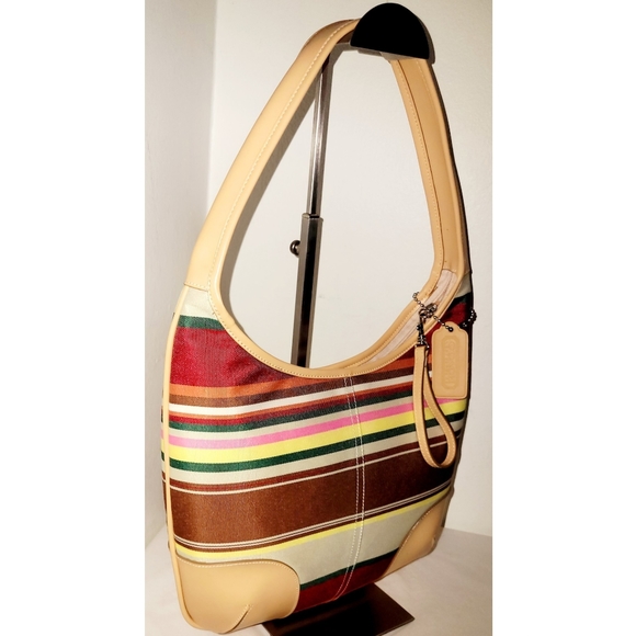 Coach Hampton Multi-Colored Striped Hobo Bag - Picture 5 of 7